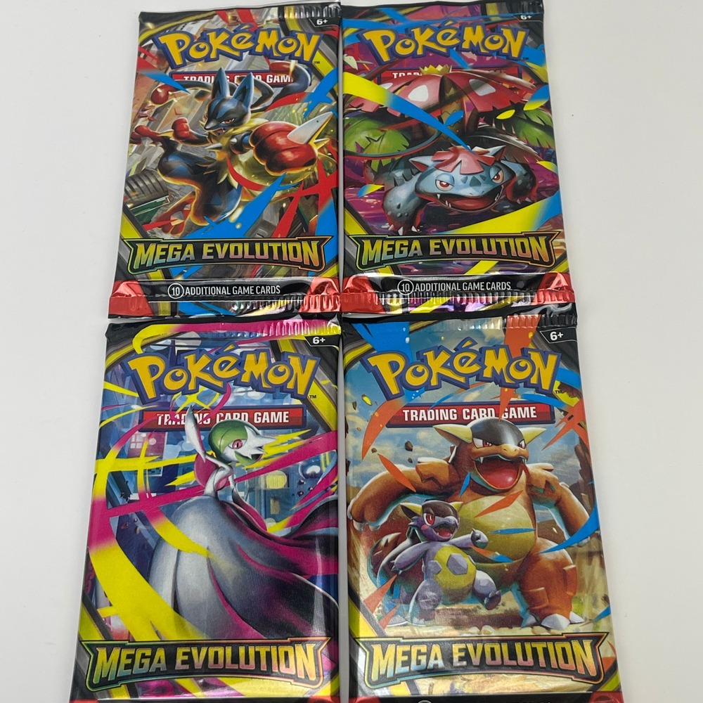 Pokemon Booster Pack Lot 4 Mega Evolution Sealed Trading Card Game NEW